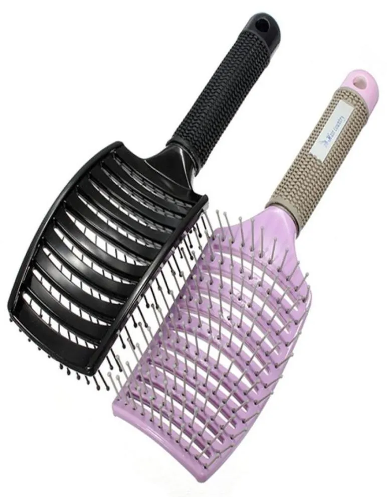 Antistatisk värme böjd ventilkam Barber Salong Hårstyling Tool Rows Tine Comb Brush Frisyrning32041085207359