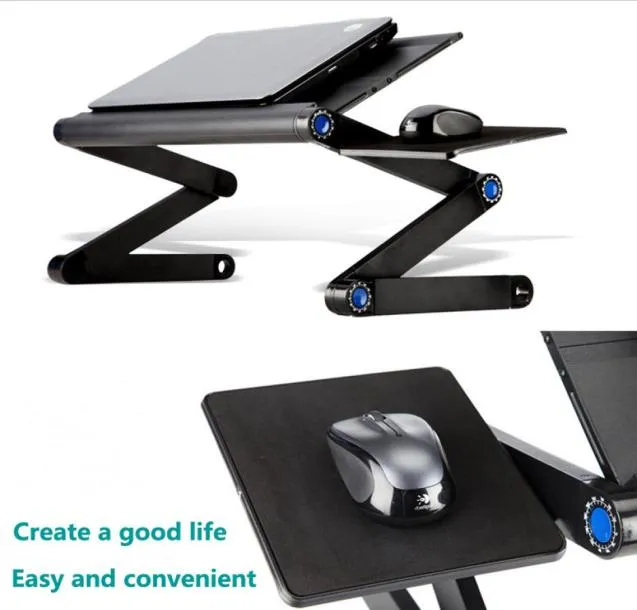 Scrivania ergonomica per laptop, tavolino per computer ventilato, tavolo portatile, con tappetino per mouse, supporto per notebook allo039y, divano da studio8646176