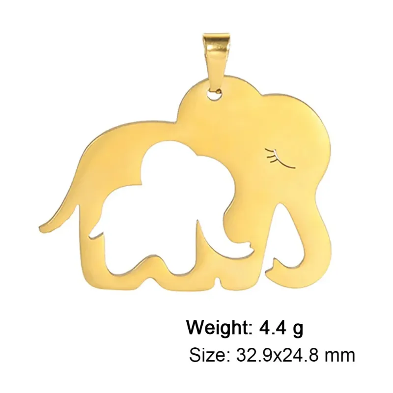 Colliers pendants eueavan 1pc Elephant Arear inoxydable pour collier maman bébé animal charme pendants Diy bijoux de fabrication de bijoux