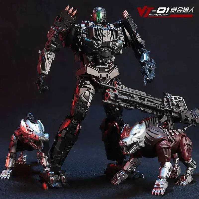 Anime Manga Transformation Toys Lockdown Figura de acción VT01 VT-01 UT R01 BSL Dos perros Deformación Robot Anime Aleación Modelo Bounty Hunter Regalo YQ240315