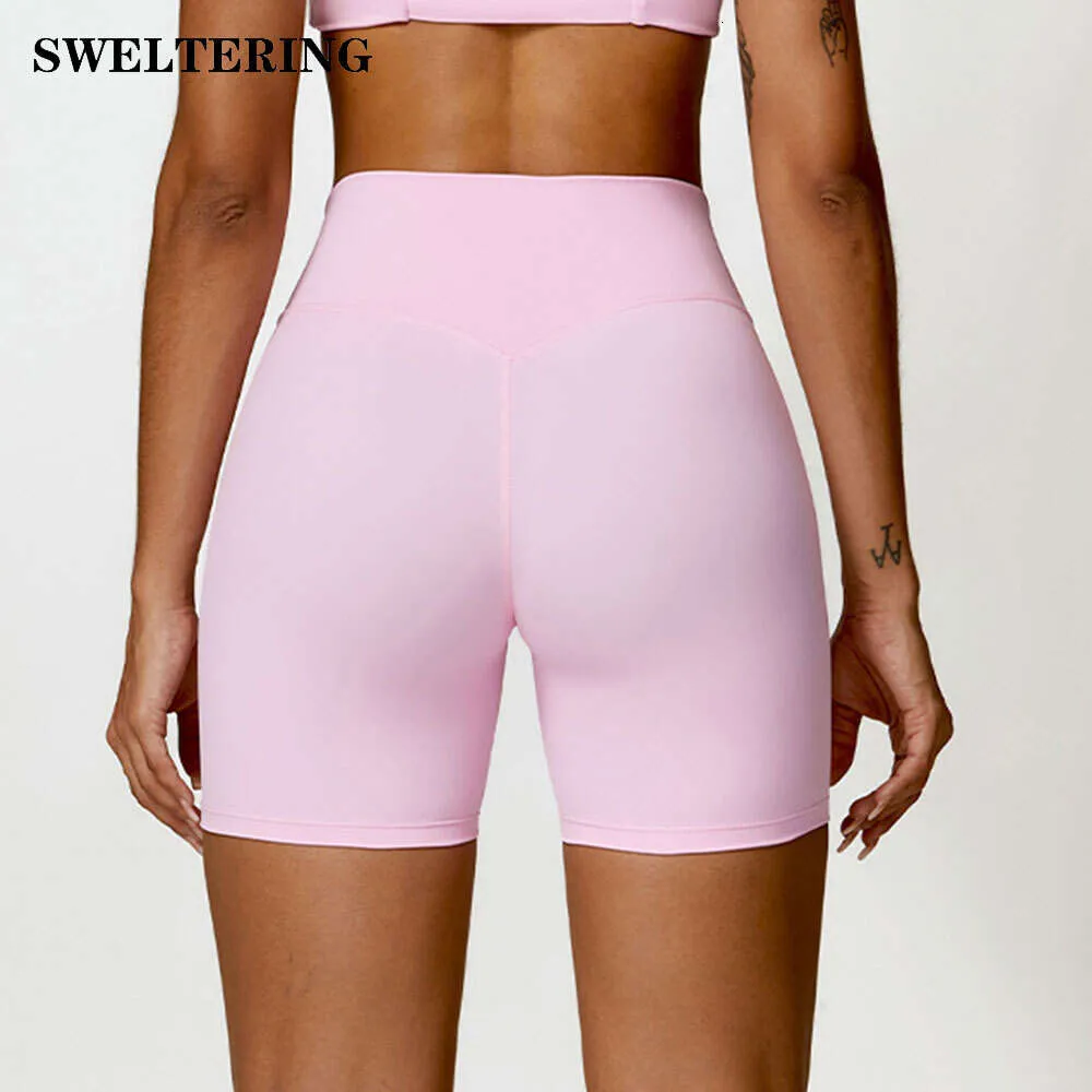 Lu Shorts Aligta Lemon Lemon Lu Pant Justera för kvinnor Yoga Sömlösa sportbyxor Tights Kvinnkläder Hög midja Träning