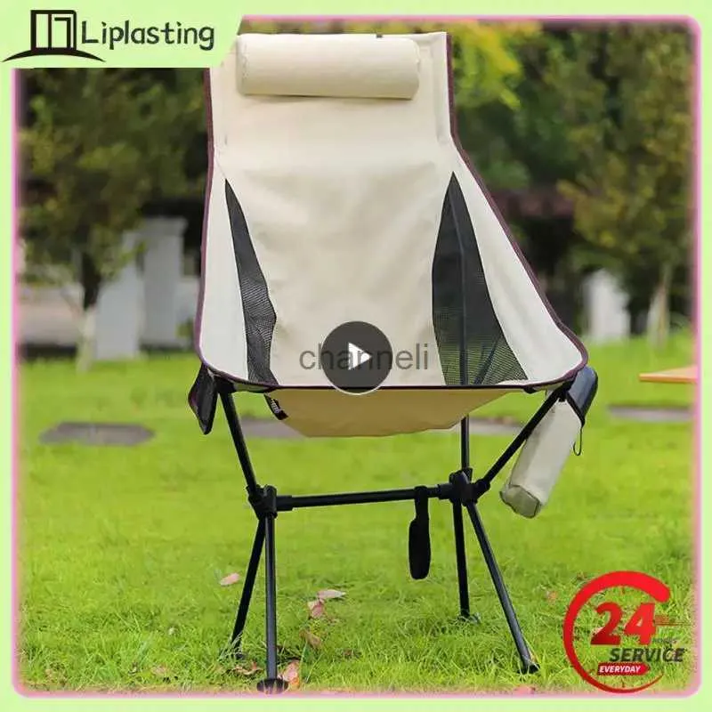 Mobilier de camp Chaises de lune pliantes ultralégères Chaise de camping en plein air Chaises de barbecue de pique-nique de pêche lavables et amovibles avec sac de transport Tabouret d'extérieur YQ240315