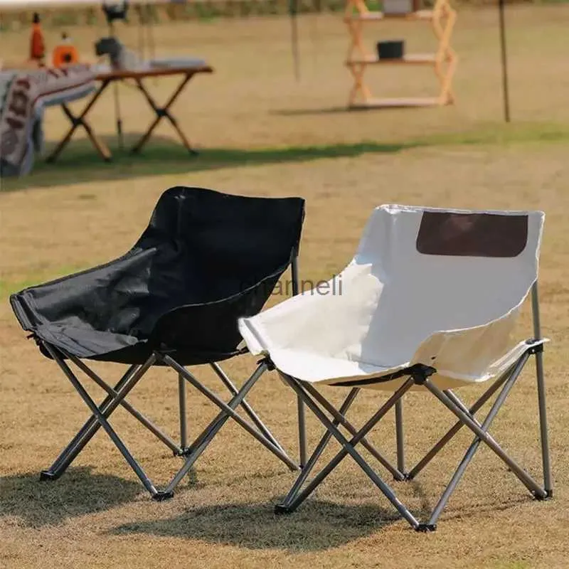 Camp Furniture Outdoor Folding Chair Portable Folding Moon Reclining Camping Chair Equipment Maza Folding Stool Fishing YQ240315