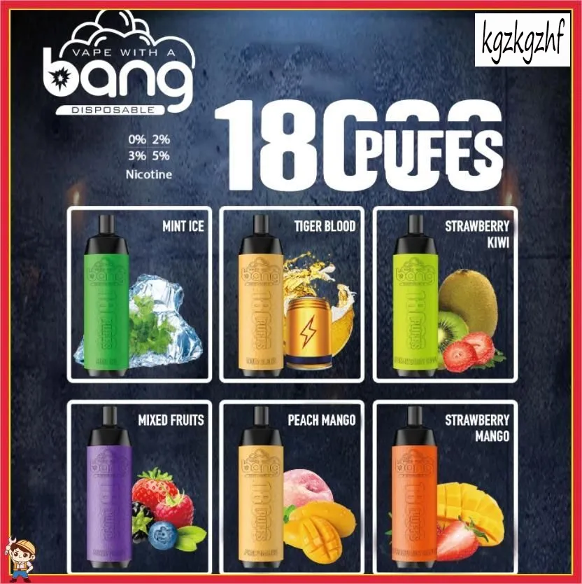 Bang Box 18000 Puff 18k Paun-great jetable Vape Bang Vapes 18000 Puffes Mesh Coil Kit de barre rechargeable 0% 2% 3% 5% 12 Couleurs VS VS Al Fakher Big Cloud