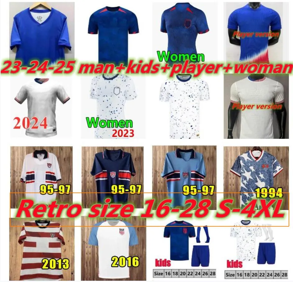 2024 USA World Cup Soccer Shirts Featuring PULISIC REYNA  