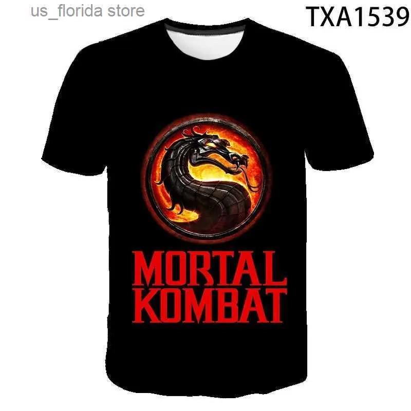 Erkek Tişörtleri Yeni Yaz Stili Mortal Kombat 3d Baskı T Shirt Erkek Kadınlar Moda Kısa Slve T-Shirt Strtwear Serin Erkek Kız Oyunu MK T Y240321