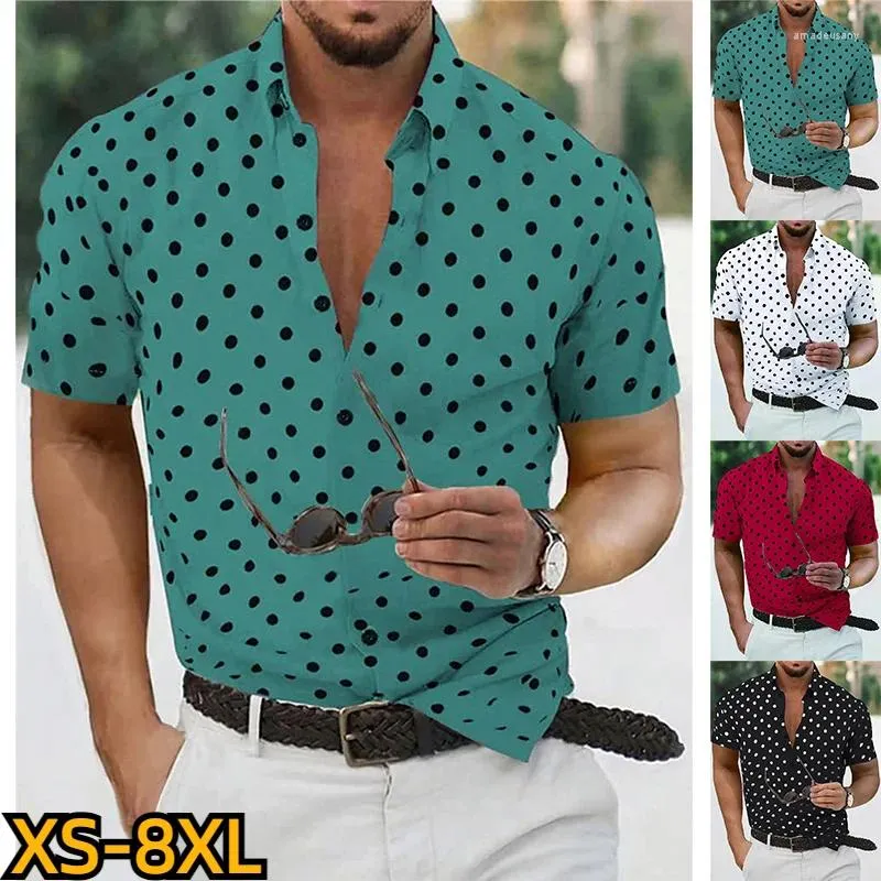 Mäns casual skjortor 2024 sommarskjorta semester hawaiian knapp uppåt gatan knapp-ner kläder xs-8xl