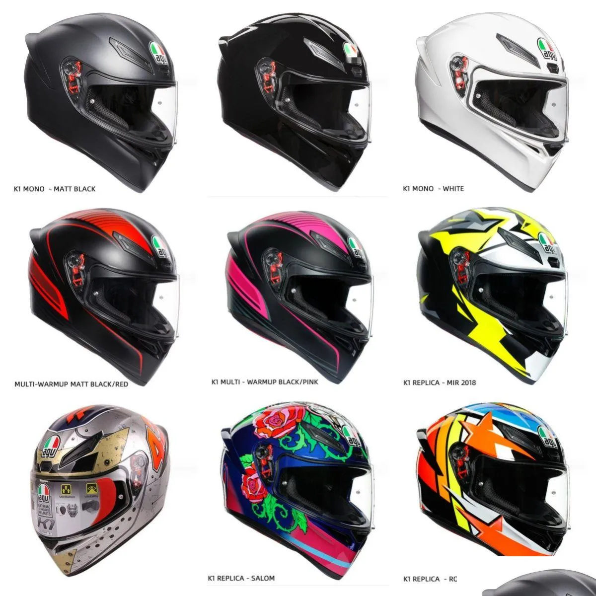 오토바이 헬멧 Fl Face Open Helmet Italy AGV Pista GP RR Rossi Carben Fiber Racecourse 라이딩 Yi Yuwd Drop Delivery Aut Mobiles Dhodr