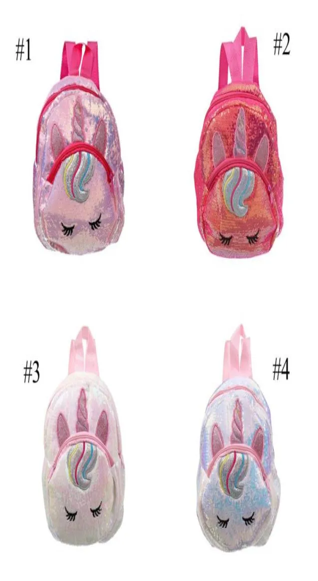 Unicorn Sequins Kid Backpack Girls Kindergarden Cartoon 3D Animal School Bag New Fashion Travel Laser Backpack New3200385