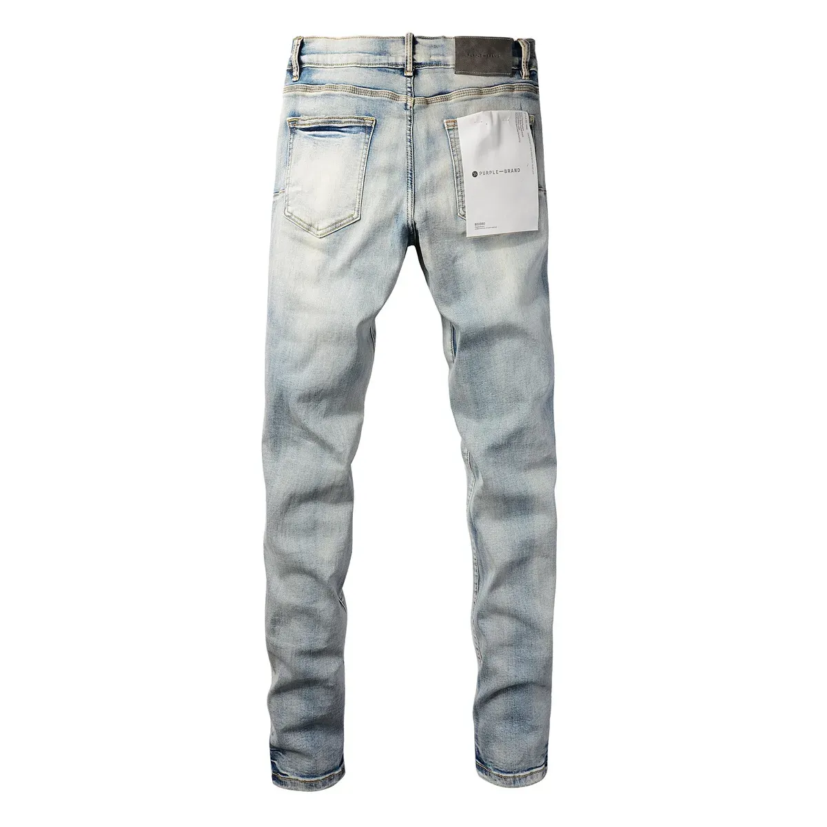 Purple Brand Mens Jeans High Street Purple Jeans Blue Patch Fashion Pants Trend Denim Trousers