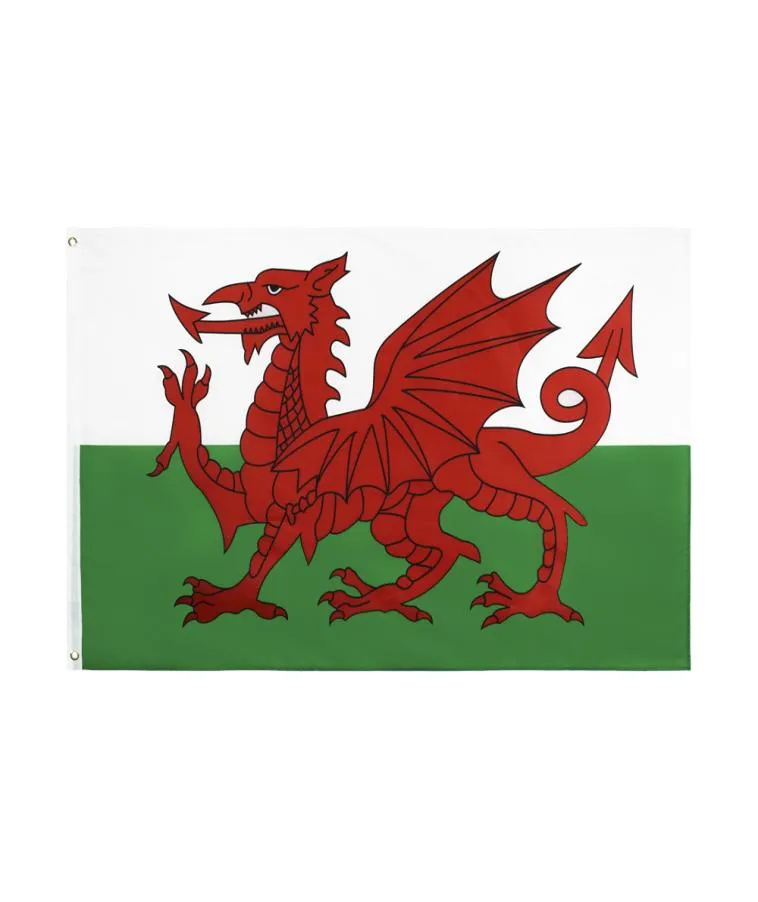 Drapeau et bannière suspendus Dragon rouge du pays de galles Cymru, 3x5 pieds, 90x150cm, pour décoration de célébration, 7873579, en Stock