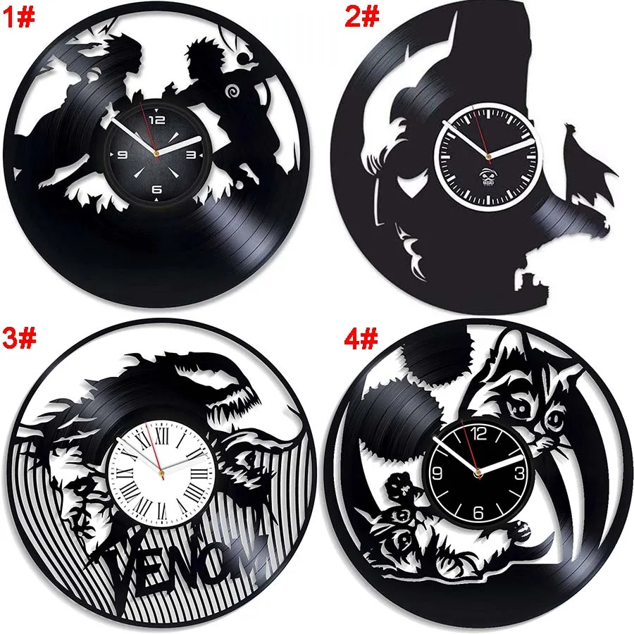 ZK20 Orologio in vinile, disco in vinile, orologio artistico in legno, 16 colori, supporta la personalizzazione del logo del gioco, personaggi anime, stelle, ecc.037