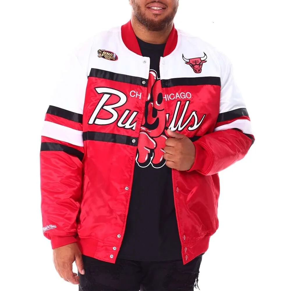 Service OEM Mens Custom Assored Bomber College College Bulls Satin Baseball Jacket 87