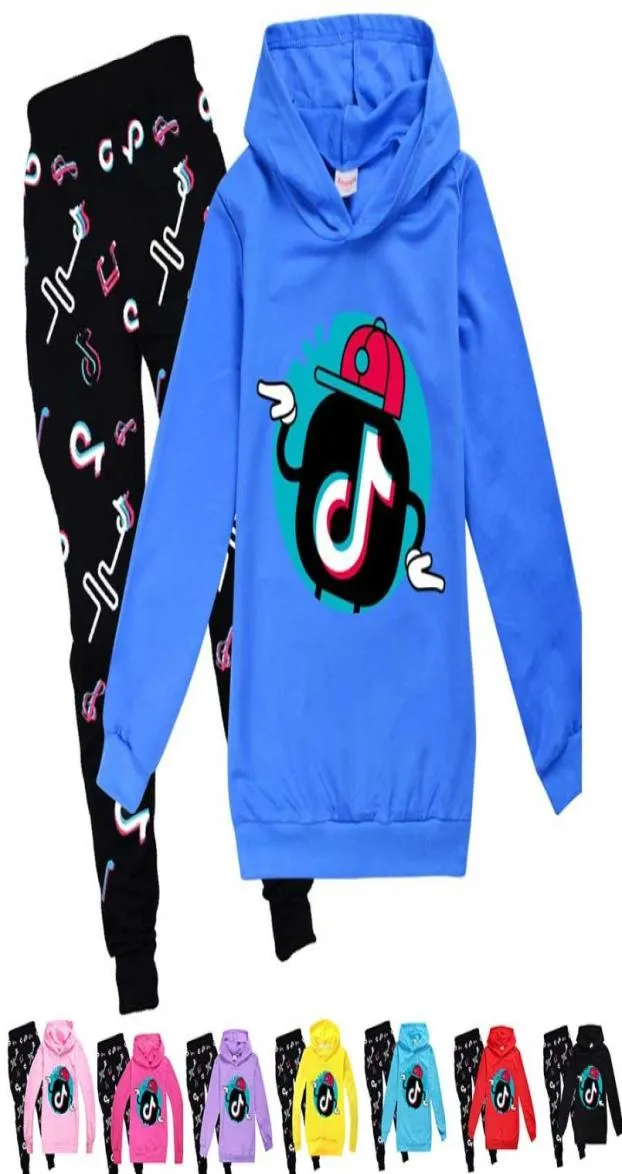 Tik Tok Kinderkleding Set Voor Jongen Meisje Trainingspak Kleding Herfst Tiktok Kid Sweatshirt Met Capuchon Print Broek 2PC Outfit Kinderen Hoodie 3248529