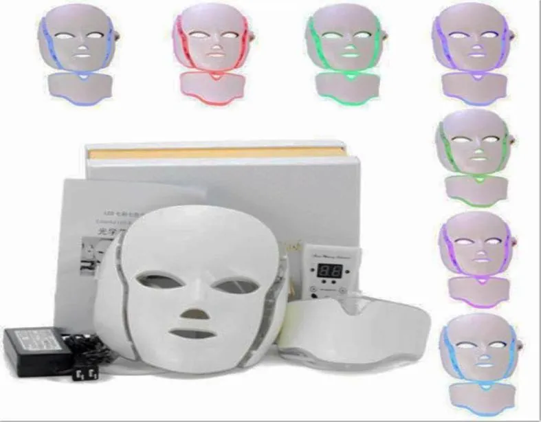 7 Kleuren PDT LED Lichttherapie Gezicht Halsmasker AntiAging Apparaat Verjonging Rimpels Behandeling Massager Ontspanning3666519