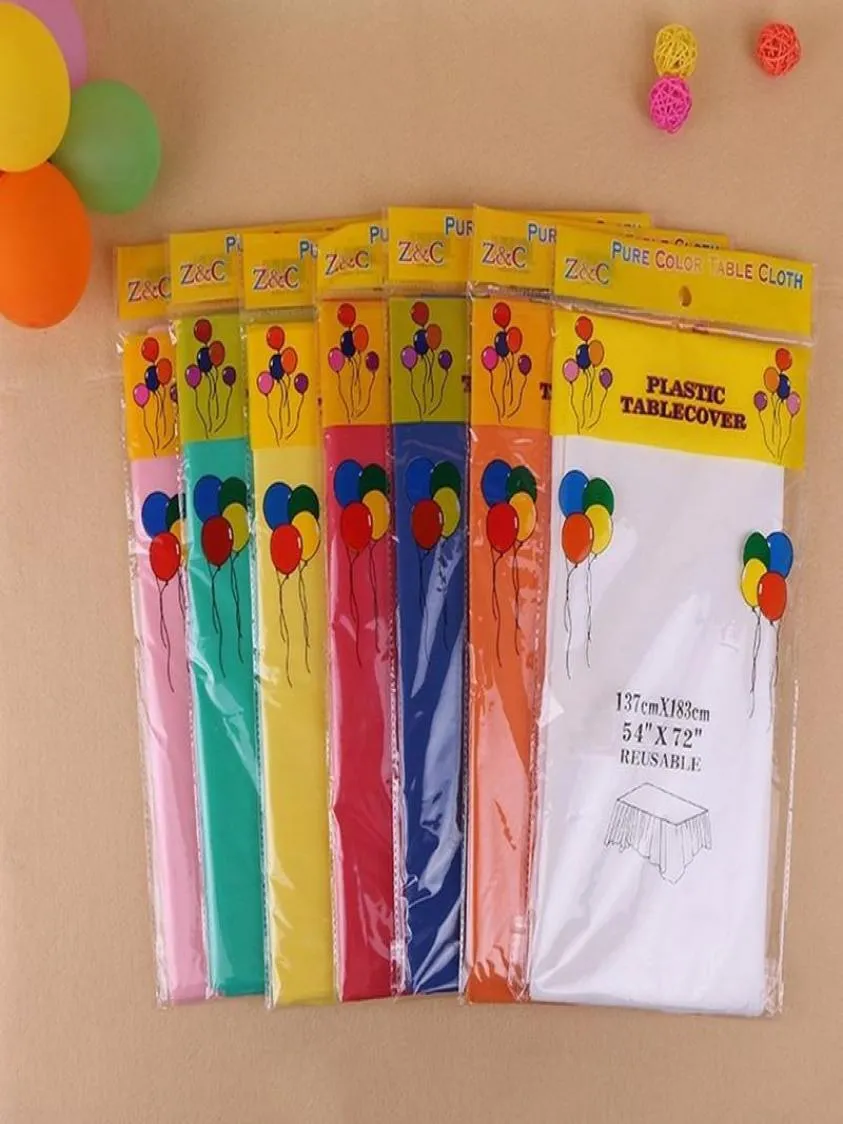 Nappe PE couverture de table couleur unie nappe fournitures de fête d'anniversaire décoration de mariage 137 183 cm nappes KKA68846951244