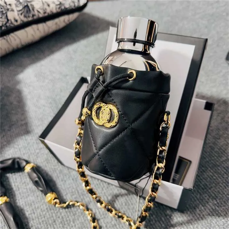 Bags Stainless Black Door Cup Steel Water Bottle Coco Cover Limited Edition Out Coffee Vacuum Sport Cold Hot Sippy Luxury Sakura Cherry Blossom Gift 320ml
