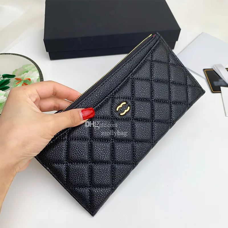 Designer women Wallet Diamond Thread patterned Classic leather Triangle emblem Casual style Credit Card Holder Flip Cover Wallet Purse Coin Pouch Gift With Box