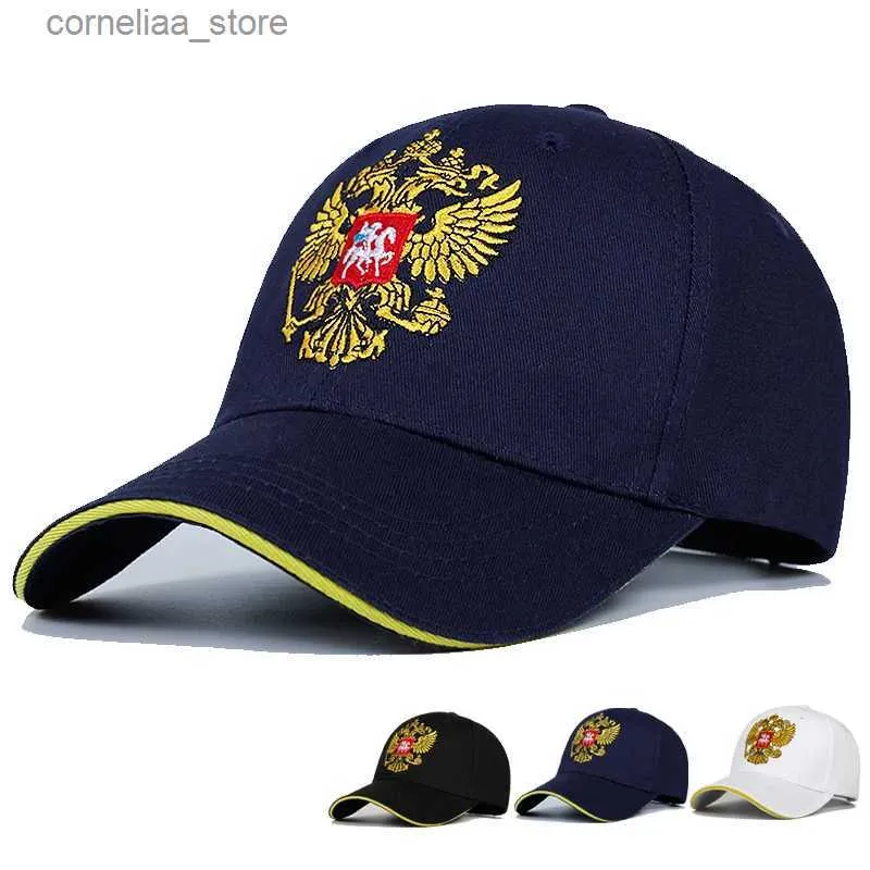 Gorras de béisbol Rusia Gorras de béisbol Rusia Insignia Bordado Gorras de golf Algodón Snapback Sombreros Hombres Mujeres Hip Hop Sombreros Hueso Moda Deportes SombrerosY240315