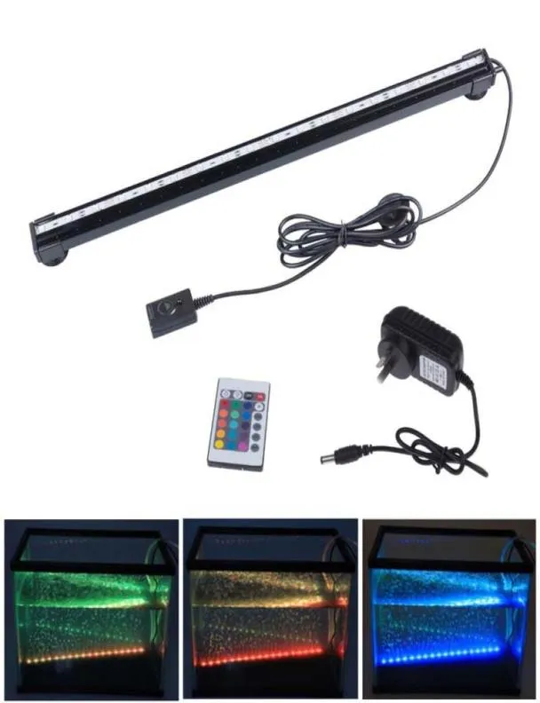 6W 18LED 46CM RGB Färg LED Fish Tank Plant Aquarium LED Light Underwater Bubble Light Lamp med fjärr40778179983788