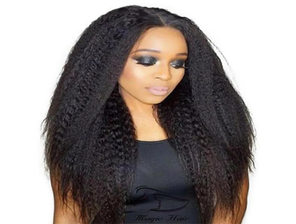 360 Full Lace Human Hair Wigs 8A Virgin Peruvian Hair kinky Straight Afro Lace Wigs For Black Women Baby Hair ship6290043