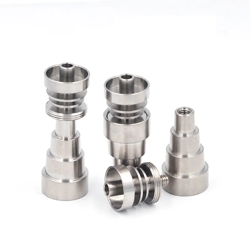 Universal Duessless 6 in 1 Titanium Nails Grado 2 10 mm 14 mm 18 mm Accessori fumo maschile e femmina Accessori di vetro Bongs Water Pipes DAB Rigs Factory Prezzo