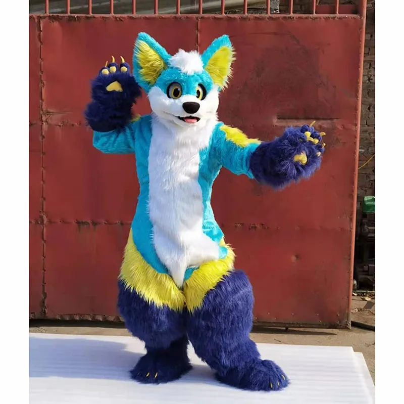 2024 Halloween Husky Dog Fursuit Mascot Costume Fancy Dress Carnival Cartoon Theme Fancy Dress for Men Women Festival Dress