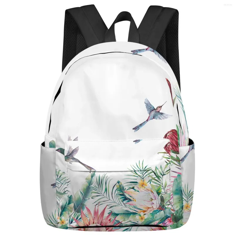 Backpack INS Style Garden Wind Tropical Plants Flowers Student School Bags Laptop Custom For Men Women Female Travel Mochila