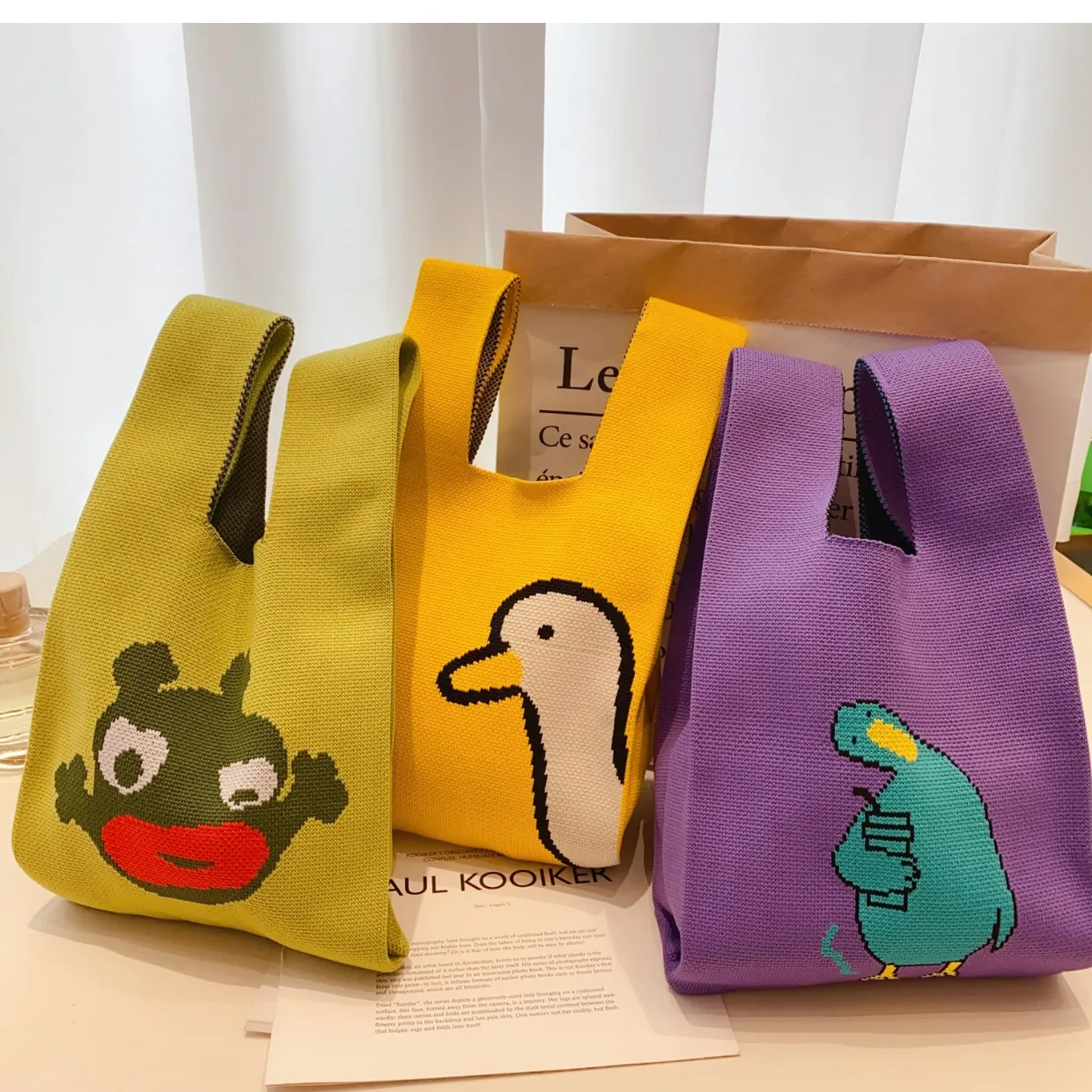 Новая вязаная корейская шерстяная модная простая сумка на плечо Duck Vex Bag