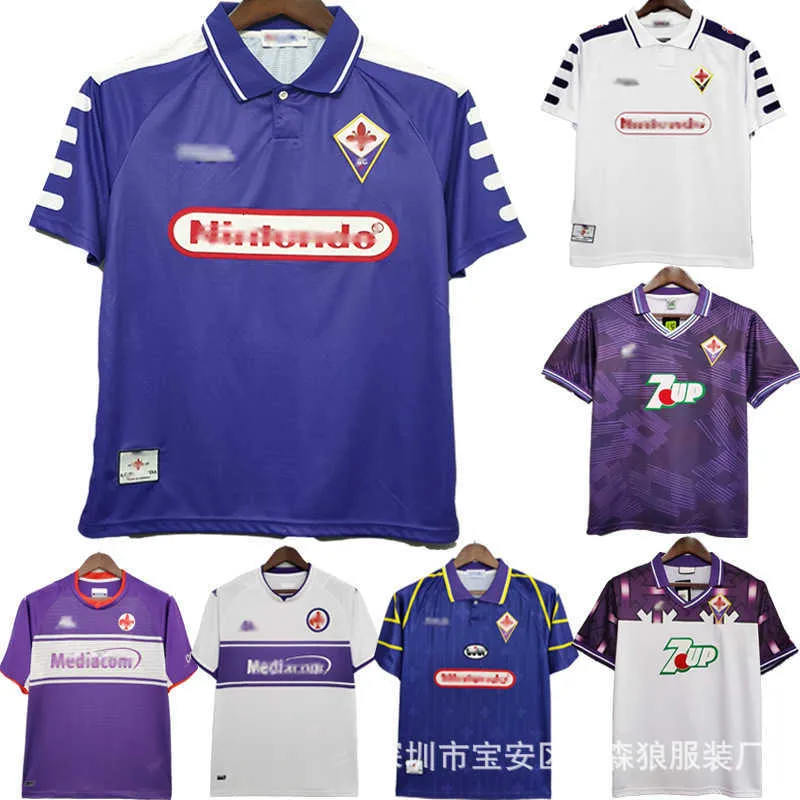 Maglia classica Fiorentina 98 taglia 9 Batiru Icosta calcio casa e trasferta a maniche lunghe corte