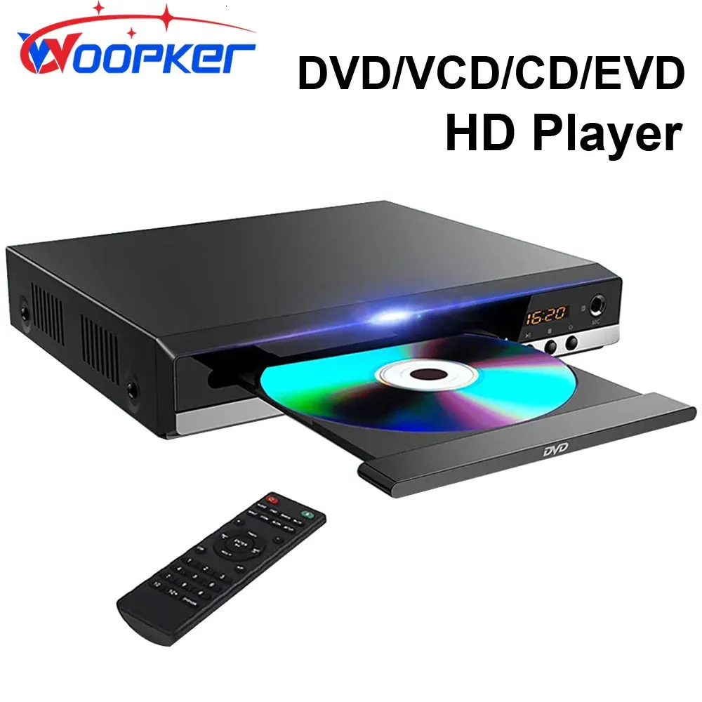 Woopker DVD Player B29 HD 1080P CD EVD VCD Player for TV CD-Disc Player AV and HD Output with Microphone Port 240229