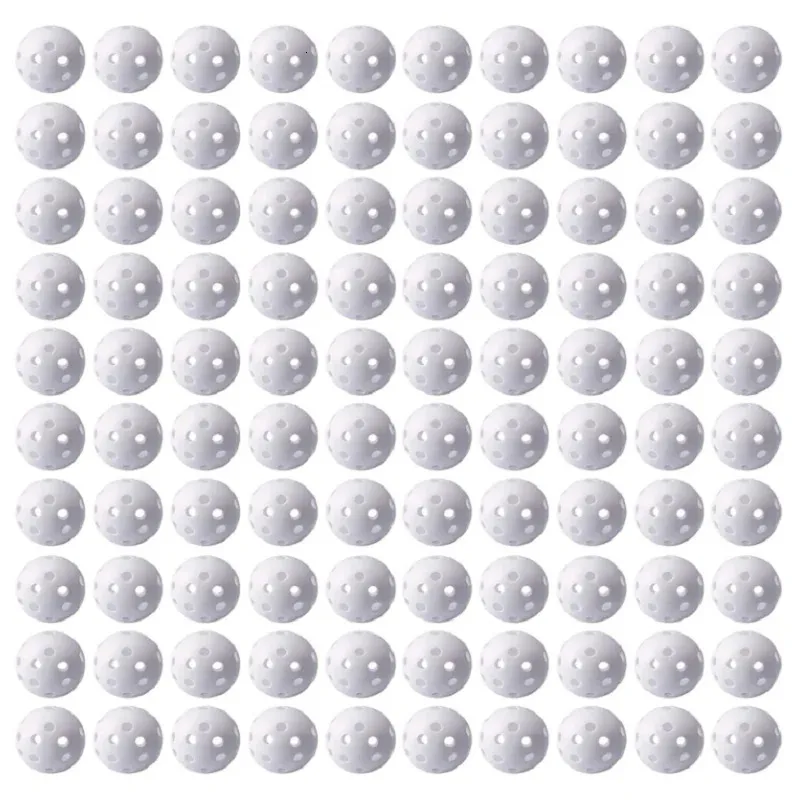 100pcs 42mm bolas de golfe de plástico bolas de treinamento de golfe para treinamento de balanço de condução simuladores internos ao ar livre 240301