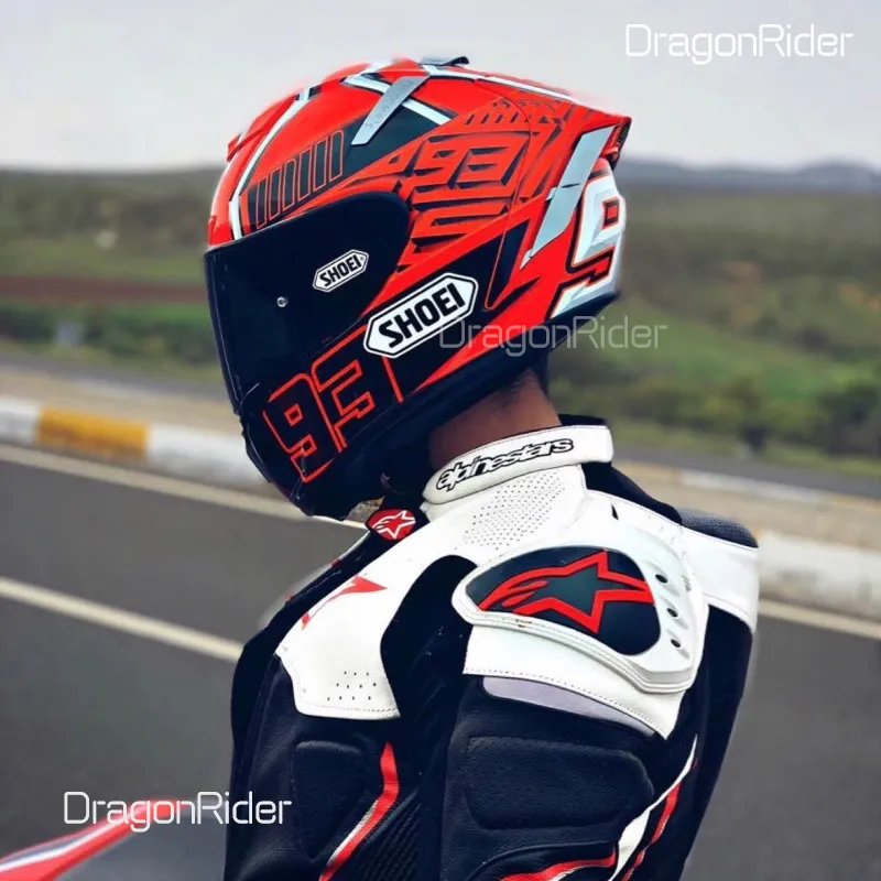 Full Yüz Shoei X14 X-Fourteen MM93 Marc Marcez Kırmızı Karınca Motosiklet Kask Anti-Fog Visor Adam Binicilik Araba Motokros Yarışı Motosiklet Kask