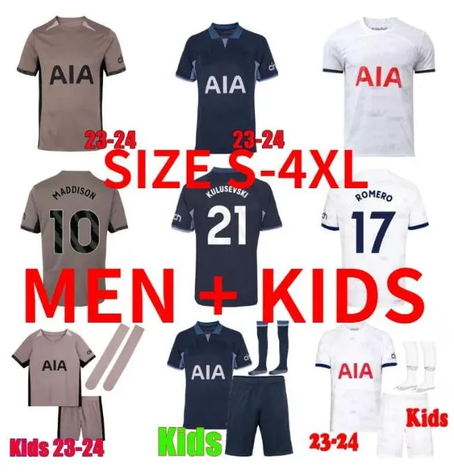 2024 MADDISON SON Fußballtrikots ROMERORICHARLISON KULUSEVSKI 23 24 VAN DE VEN BISSOUMA JOHNSON Tottenham Fußballtrikot-Shirt SPURS Top Herren-Kinder-Fußballtrikot-Sets