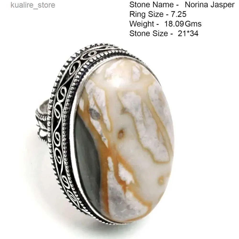 Klusterringar antika labradorit Aquamarine Rhodonite Ring Moss Agate L240315