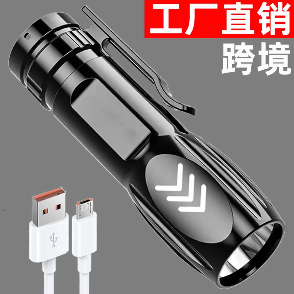 Mocne LED na zewnątrz LED z dalekiego zasięgu mini mini USB ładowanie wielofunkcyjnego aluminium przenośna latarka 841634