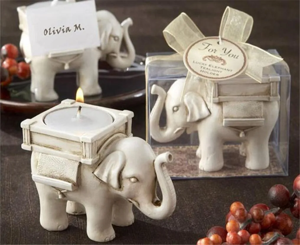 Festive Lucky Elephant Candles Holder Tea Light Candle Holder Wedding Birthday gifts with tealight KD12838436