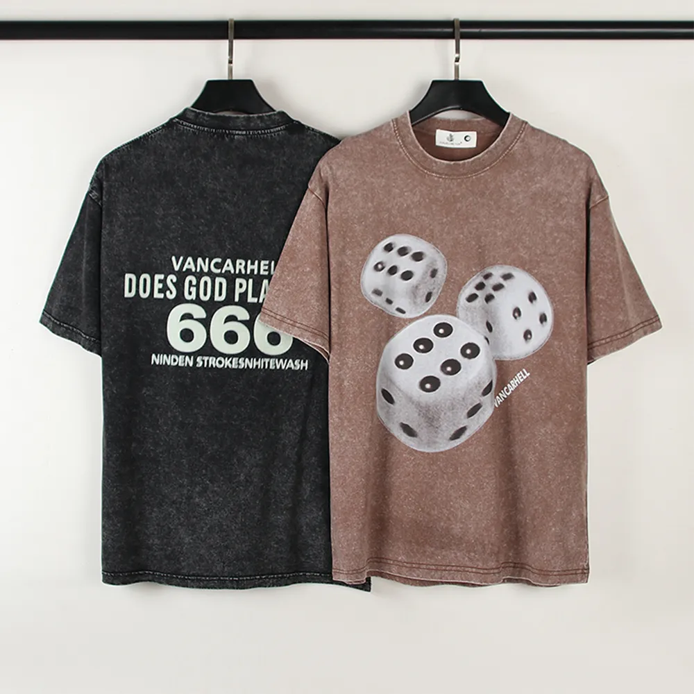 Nadrukowane bawełniane koszulki dla mężczyzn letnie okrągły szyja męskie koszulki męskie ubrania streetwearne 2 kolory
