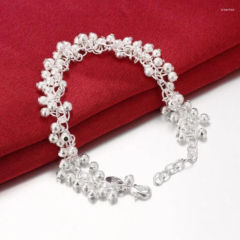 Bedelarmbanden 925 sterling zilver berijpte druif kralenarmband geschikt voor dames bruiloft verlovingsfeest temperament mode-sieraden