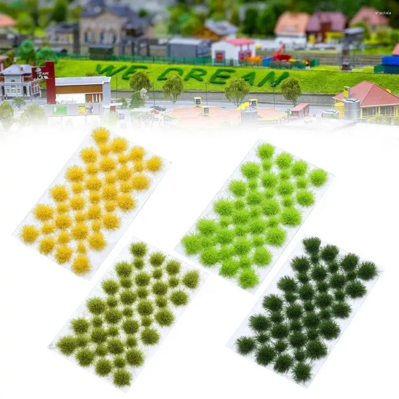 Fiori decorativi 39PCS Altezza 5mm Micro Paesaggio Terreno Scenario Modellazione Wargame Modello Statico Erba Ciuffo Artificiale Cluster