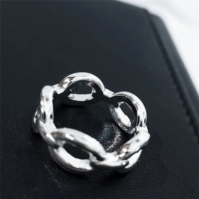 Populaire herenring sieraden voor mannen vergulde zilveren designerring holle topkwaliteit bandringen voor vrouwen niet bezoedelen bague persoonlijkheid zh167 E4