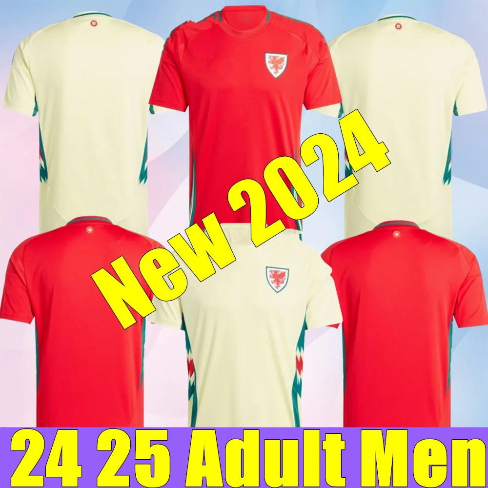 2024 Wales Soccer Jerseys James Bale 24 25 Welsh voetbal Shirts Johnson N.Williams Rodon T.Roberts Cabango Levitt Moore Thomas Men Kids Kit Jersey