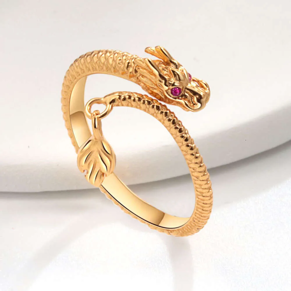 Ny gudomlig svängande svans förvandlas till Qiankun Female Minority High End Luxury Opening Dragon Year Zodiac Ring Male