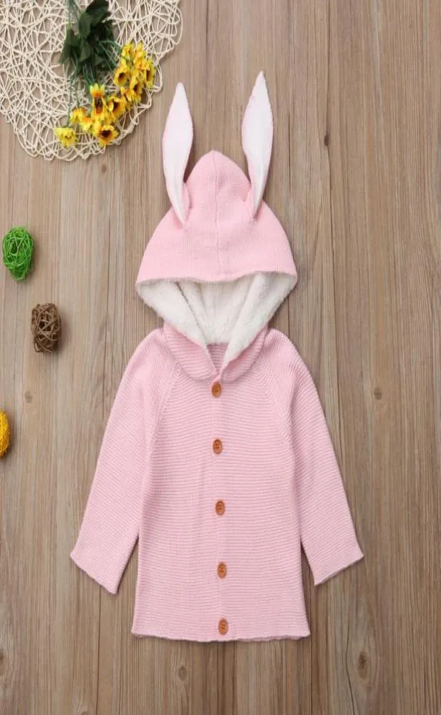 2020 Newly Autumn Warm Lovely Infant Baby Girls Boys Jacket Coat 3D Ears Hooded Long Sleeve Single Breasted Solid Coats7874156