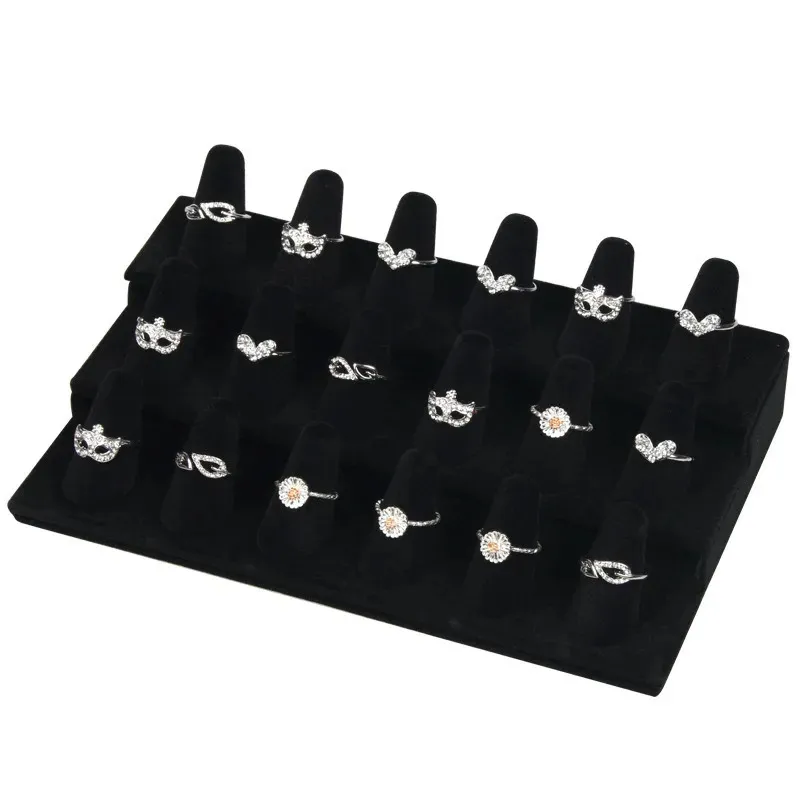 Gevlokt 1812 Vinger Sieraden Ring Display Houder Stand Organizer Opslag voor Winkel Exhibit Verpakking 240309