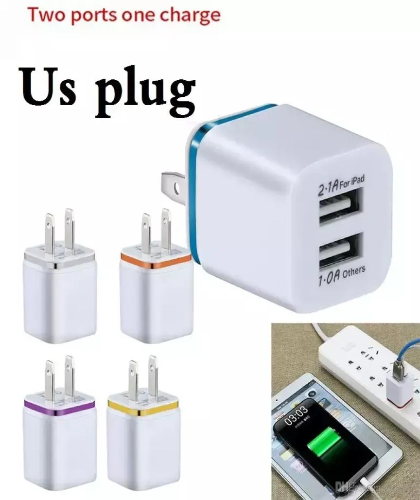 5V 21A Eu US Ac Home Travel Wandladegerät Netzteilstecker für iPhone Samsung S8 S10 Note 10 HTC Android Phone PC mp35705906