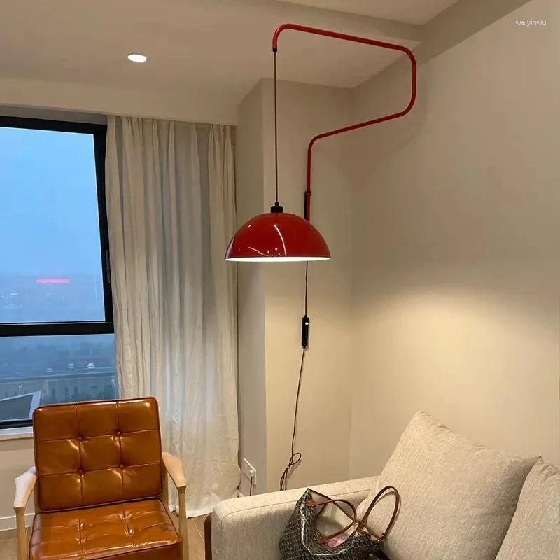 Wall Lamps Unique Style Red Rocker Lamp Living Room Bedside Dining Cabling Free Folding Light In Stock