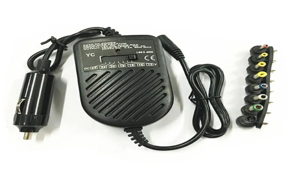 Universal DC 80W CAR Auto Charger Power Supply 15V24V Adapter Set för bärbar datorn anteckningsbok med 8 löstagbara pluggar med Belister Packa6756856