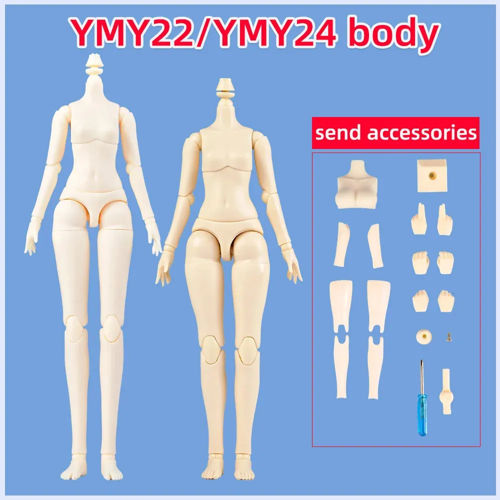 20cm 21cm ymy corpo articulado móvel para ob22 ob24 gsc blyth 1/6 bjd acessórios de cabeça de boneca substituição mão menina menino corpo 240308