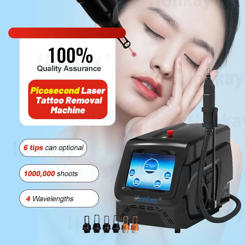 1064 nm 755nm 532nm Picosecond Tattoo Remover Pigmentatiebehandeling Sproet Pigmentverwijdering Q Switched Nd Yag Pico Laser Tattoo Removal Machine